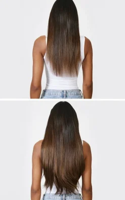 Lullabellz Thick 24` 1 Piece Straight Clip In Hair Extensions Warm Brunette