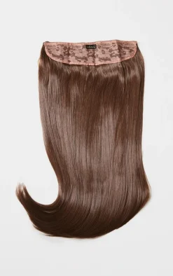 Lullabellz Thick 24` 1 Piece Straight Clip In Hair Extensions Warm Brunette