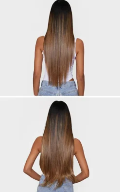 Lullabellz Thick 24` 1 Piece Straight Clip In Hair Extensions Mellow Brown