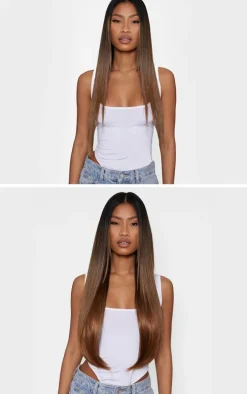 Lullabellz Thick 24` 1 Piece Straight Clip In Hair Extensions Golden Brown