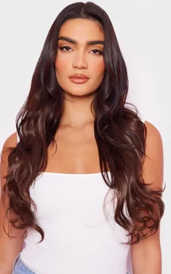 Lullabellz Thick 20` 1 Piece Curly Clip In Hair Extensions Choc Brown