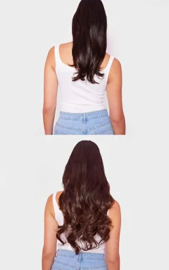 Lullabellz Thick 20` 1 Piece Curly Clip In Hair Extensions Choc Brown