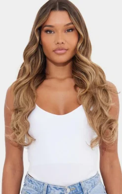 Lullabellz Thick 20` 1 Piece Curly Clip In Hair Extensions Mellow Brown