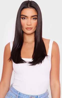 Lullabellz Thick 18" 1 Piece Straight Clip In Hair Extensions Dark Brown