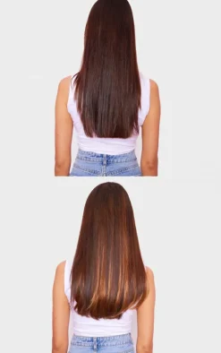 Lullabellz Thick 18` 1 Piece Straight Clip In Hair Extensions Golden Brown