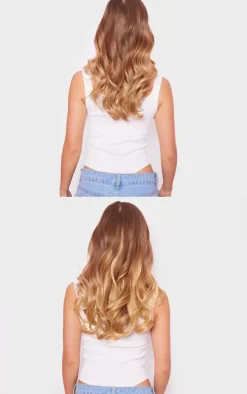 Lullabellz Thick 16` 1 Piece Curly Clip In Hair Extensions Golden Blonde