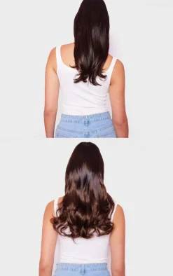 Lullabellz Thick 16` 1 Piece Curly Clip In Hair Extensions Choc Brown