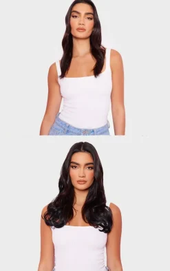 Lullabellz Thick 16` 1 Piece Curly Clip In Hair Extensions Natural Black