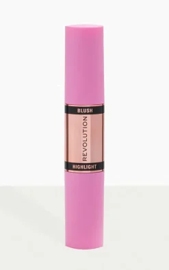 Makeup Revolution Blush & Highlight Stick Coral Dew