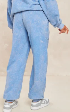 Maternity Acid Blue Wash Oversized Seam Detail Sweatpants