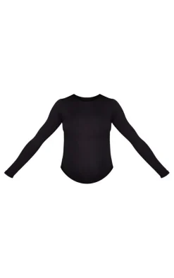 Maternity Black Basic Long Sleeve Fitted Top