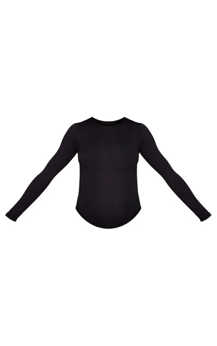 Maternity Black Basic Long Sleeve Fitted Top