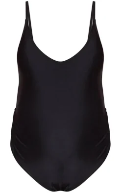 Maternity Black Basic Low Scoop Swimsuit