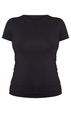 Maternity Black Basic Short Sleeve Crew Neck Fitted T Shirt