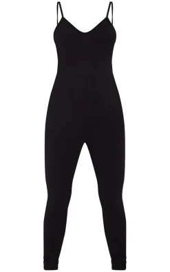 Maternity Black Basic Strappy Plunge Jumpsuit