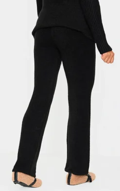 Maternity Black Boucle Knit Straight Leg Pants