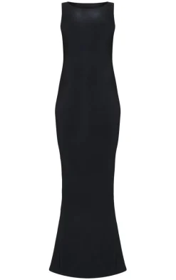 Maternity Black Bow Detail Open Back Maxi Dress