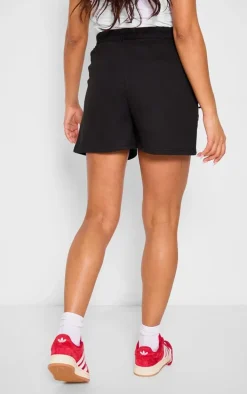 Maternity Black Bow Pocket Detail Floaty Sweat Shorts