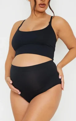 Maternity Black Bump Support Seamless Panties