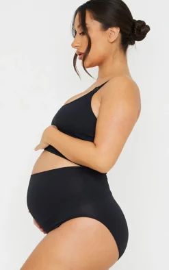 Maternity Black Bump Support Seamless Panties