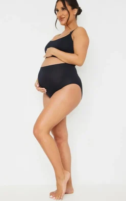 Maternity Black Bump Support Seamless Panties