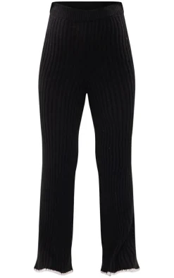 Maternity Black Contrast Trim Knit Flares