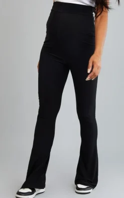 Maternity Black Disco Over Bump Flared Pants
