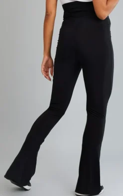 Maternity Black Disco Over Bump Flared Pants