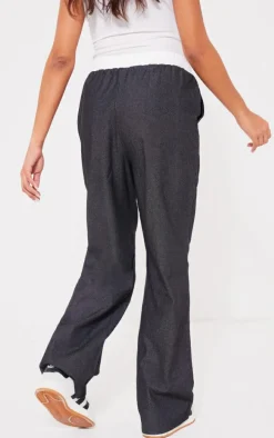 Maternity Black Elasticated Drawstring Wide Leg Pant
