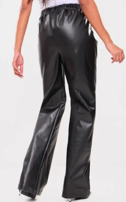 Maternity Black Elasticated Faux Leather Pants