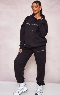 Maternity Black Embroidered PrettyLittleMama Hoodie