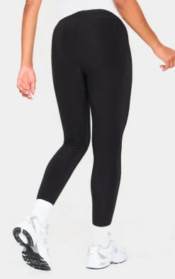Maternity Black High Waist Slinky Leggings