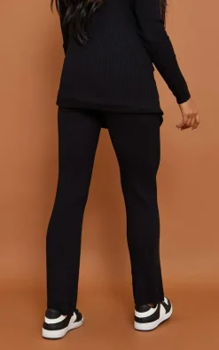 Maternity Black Knit Flared Pants