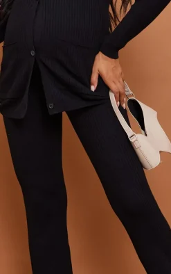 Maternity Black Knit Flared Pants
