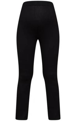 Maternity Black Knit Flared Pants