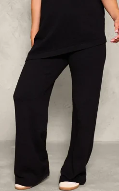 Maternity Black Knit Wide Leg Pants
