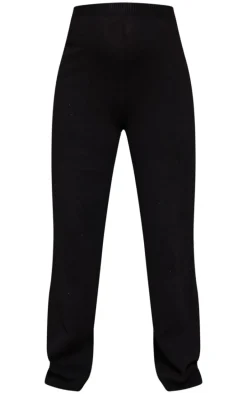Maternity Black Knit Wide Leg Pants