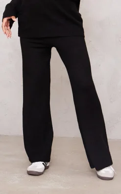 Maternity Black Knitted Wide Leg Pant