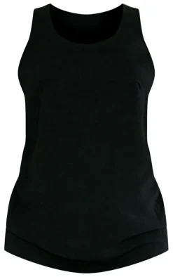 Maternity Black Linen Look Longline Top
