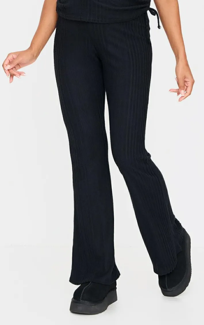 Maternity Black Rib Flare Pants