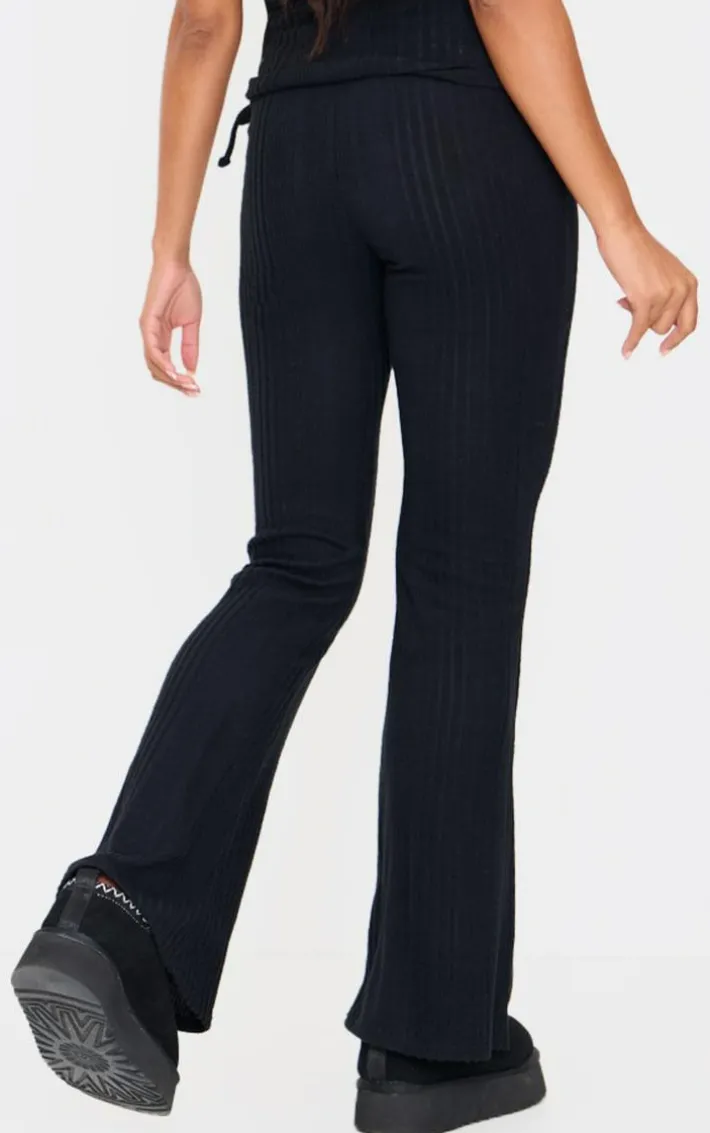 Maternity Black Rib Flare Pants