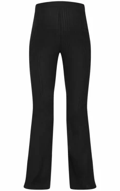 Maternity Black Rib Flare Pants