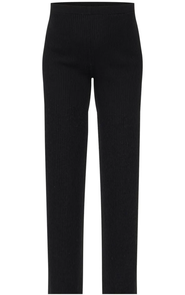 Maternity Black Rib Knit Flared Pants
