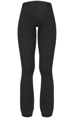Maternity Black Ribbed Flared Leggings