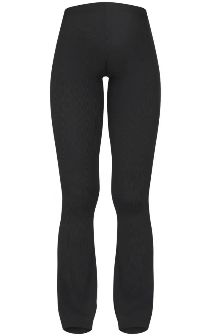 Maternity Black Ribbed Flared Leggings
