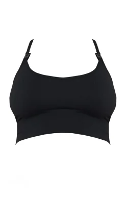 Maternity Black Seamless Strappy Nursing Bra