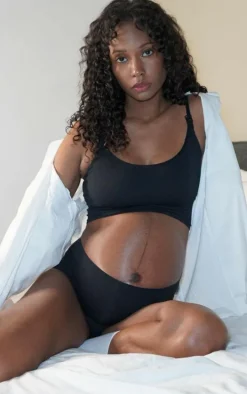 Maternity Black Seamless Strappy Nursing Bra