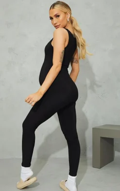 Maternity Black Slinky Jumpsuit
