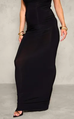 Maternity Black Slinky Maxi Skirt