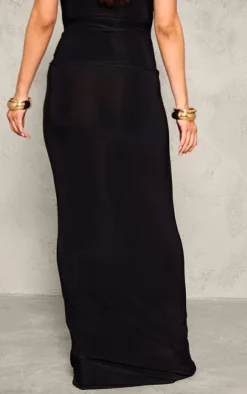 Maternity Black Slinky Maxi Skirt